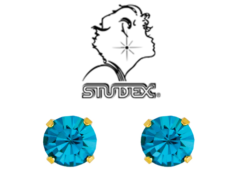 NỤ ĐÁ SINH THÁNG 12 - MÀU ĐÁ BLUE ZIRCON - STUDEX - CHO DA NHẠY CẢM