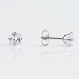 5mmT Vuông - Khuyên tai tráng vàng trắng Studex gắn đá vuông cỡ 5mm