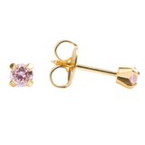 Nụ hồng nhạt - Khuyên tai nụ đá màu hồng nhạt- studex