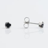 nụ 4mm Đen -  Khuyên tai tráng vàng trắng Studex gắn đá 4mm màu đen