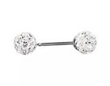 Cầu Trắng - Khuyên tai quả cầu đá màu trắng size 4,5 mm hãng Studex