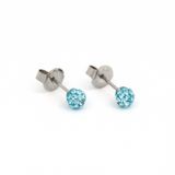 Cầu Xanh - Khuyên tai quả cầu đá màu xanh size 4,5 mm hãng Studex
