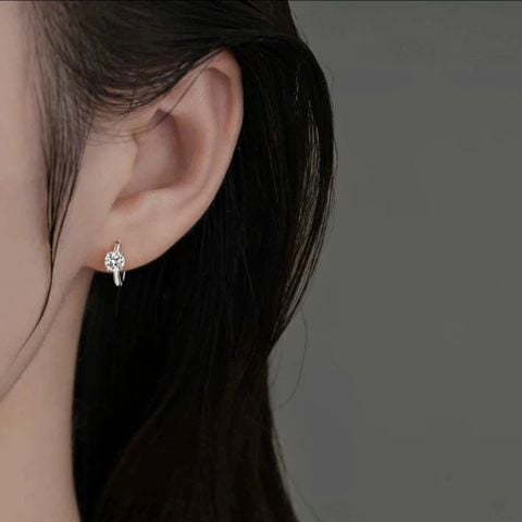 KHUYÊN BẠC Ý ĐÔI TRÒN ĐÁ