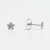 Hoa Trắng CT - Khuyên tai bông hoa màu trắng tráng vàng trắng studex