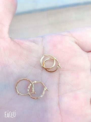 Vàng 14k - Khuyên Tròn trơn 08