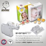 Baby T CT - Khuyên tai bông hoa nhỏ xinh tráng vàng trắng dành cho bé sơ sinh