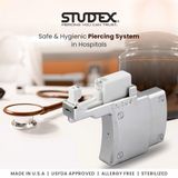 3mmV Longpost - Khuyên tai tráng vàng Studex gắn đá 3mm dành cho tai dày