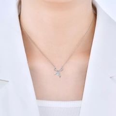 HERGLOW, DÂY CHUYỀN, BẠC 925, GẮN ĐÁ QUÝ TỰ NHIÊN TOPAZ, HÌNH NƠ