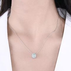 HERGLOW, DÂY CHUYỀN, BẠC 925, MẠ VÀNG 18K, MẶT ĐÁ QUÝ TOBAZ, HÌNH BẦU DỤC