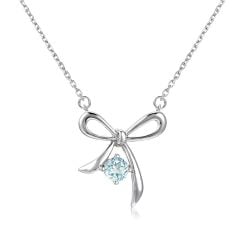 HERGLOW, DÂY CHUYỀN, BẠC 925, GẮN ĐÁ QUÝ TỰ NHIÊN TOPAZ, HÌNH NƠ