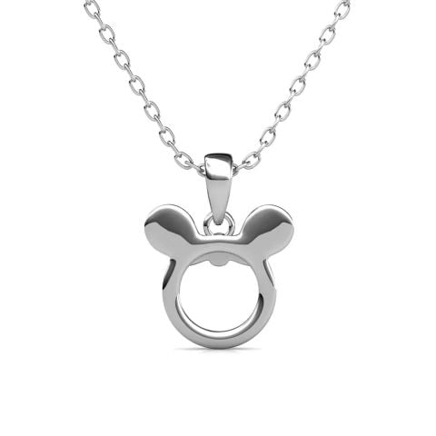 HERGLOW, DÂY CHUYỀN, BẠC 925, PHỦ VÀNG 18K, HÌNH MINNIE, GẮN PHA LÊ