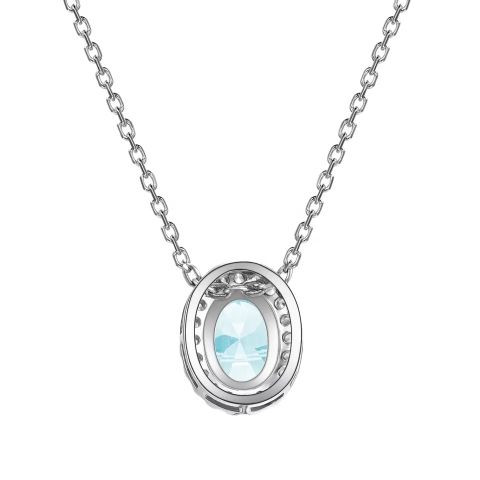 HERGLOW, DÂY CHUYỀN, BẠC 925, MẠ VÀNG 18K, MẶT ĐÁ QUÝ TOBAZ, HÌNH BẦU DỤC