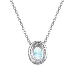 HERGLOW, DÂY CHUYỀN, BẠC 925, MẠ VÀNG 18K, MẶT ĐÁ QUÝ TOBAZ, HÌNH BẦU DỤC