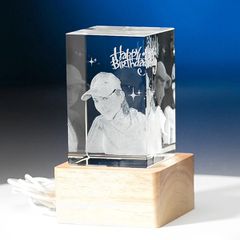 Chân dung 3d khối pha lê chữ nhật 3D-HCN