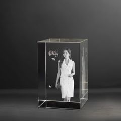 Chân dung 3d khối pha lê chữ nhật 3D-HCN