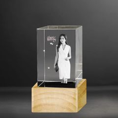 Chân dung 3d khối pha lê chữ nhật 3D-HCN