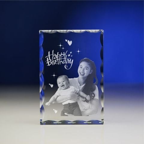 Chân dung 3d khối pha lê chữ nhật 3D-HCNVS (có 2 size)
