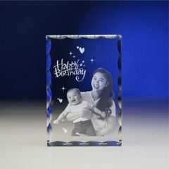 Chân dung 3d khối pha lê chữ nhật 3D-HCNVS (có 2 size)