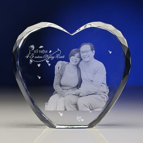 Chân dung 3d khối trái tim kim cương tình yêu 3D-Heart