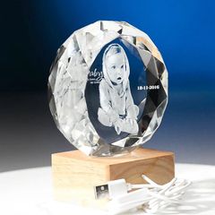 Chân dung 3d khối pha lê hoa hướng dương 3D-HHD (có 4 size)