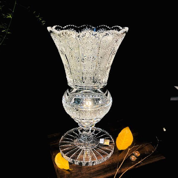 Bình hoa pha lê handmade Caesar - Jika mài BH061-36cm