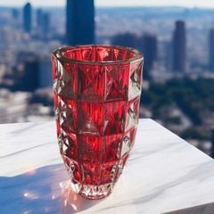 Bình hoa pha lê Bohemia màu - kim cương BH078 28cm (có 4 màu)