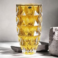 Bình hoa pha lê Bohemia màu - kim cương BH078 28cm (có 4 màu)