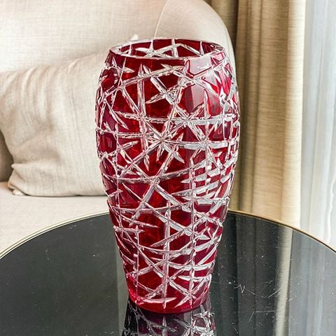 Bình Hoa Pha Lê Bohemia - Alaska Ruby BH079 31cm