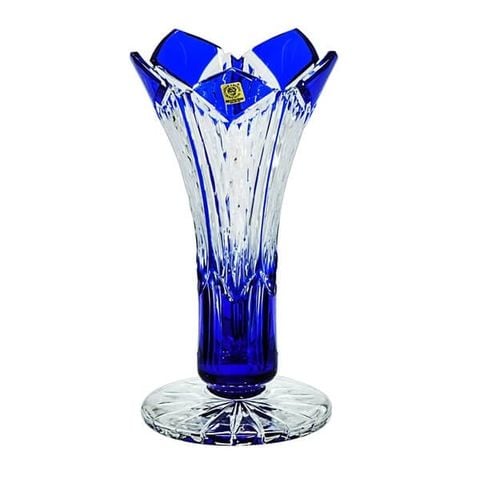 Bình hoa pha lê Caesar Fidelia blue BH097-26cm
