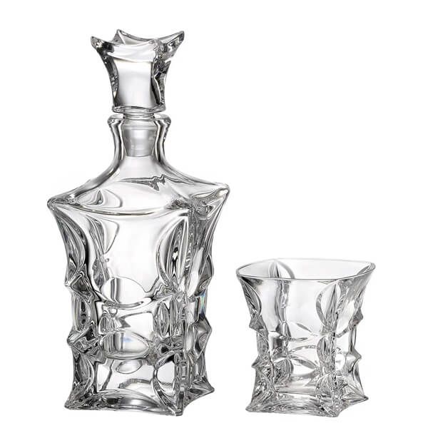 Set Bình đựng rượu pha lê Bohemia thạch nhũ BR008