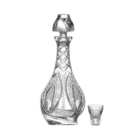 Bộ Bình đựng rượu pha lê Bohemia Iris mài BR011