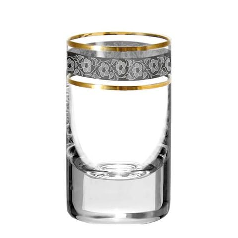 Bộ 6 ly shot Bohemia Crystal mạ bạc LA007-45ml