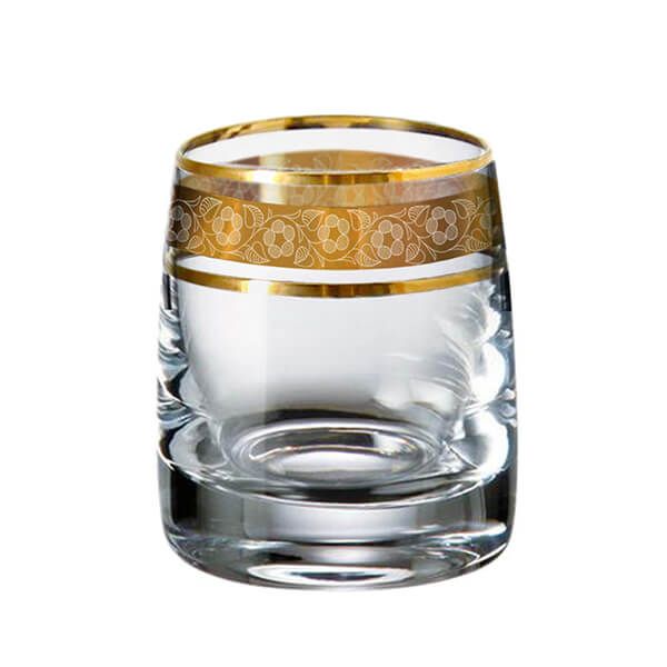 Bộ 6 ly shot Bohemia Crystal mạ vàng LA008-60ml