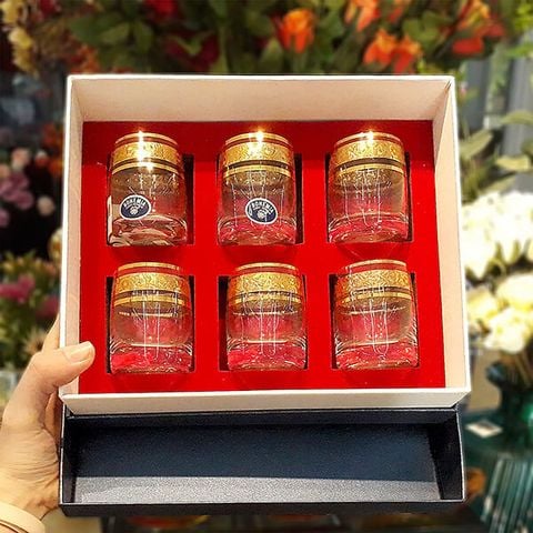 Bộ 6 ly shot Bohemia Crystal mạ vàng LA008-60ml
