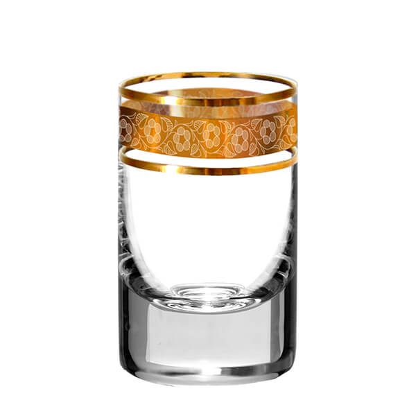 Bộ 6 ly shot Bohemia Crystal mạ vàng LA010-35ml