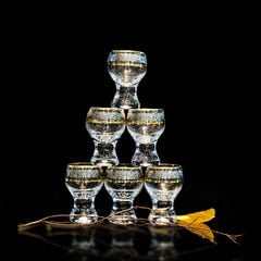 Bộ 6 ly Crystalex mạ bạc LA013-60ml