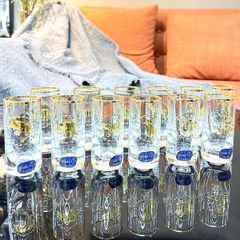 Bộ 12 ly shot Bohemia mạ vàng 12 con giáp LA048-55ml