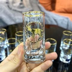 Bộ 12 ly shot Bohemia mạ vàng 12 con giáp LA048-55ml