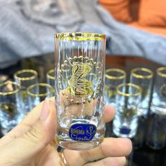 Bộ 12 ly shot Bohemia mạ vàng 12 con giáp LA048-55ml