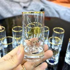 Bộ 12 ly shot Bohemia mạ vàng 12 con giáp LA048-55ml