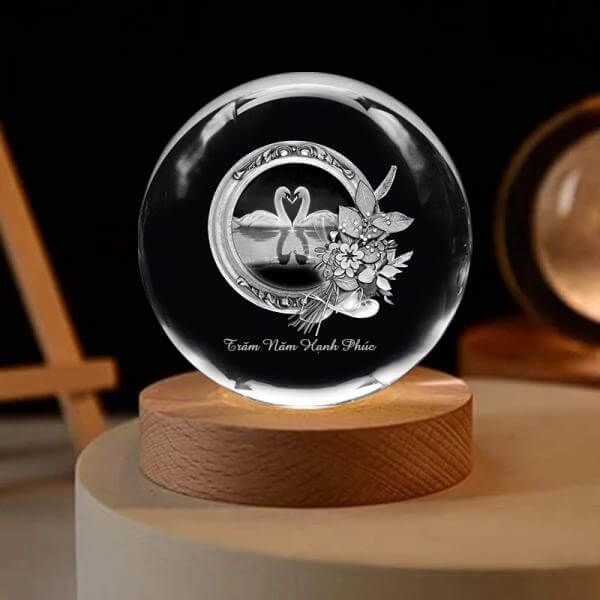 Quả cầu pha lê khắc 3D MC02