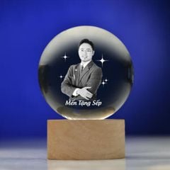 Quả cầu pha lê khắc chân dung 3D MC08
