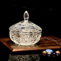 Tô pha lê Bohemia xoáy có nắp TA012-15cm