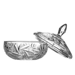 Tô pha lê Bohemia xoáy có nắp TA012-15cm