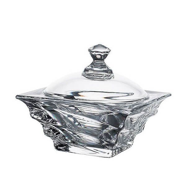 Tô pha lê Crystalite Bohemia sóng có nắp TA015-11.5cm