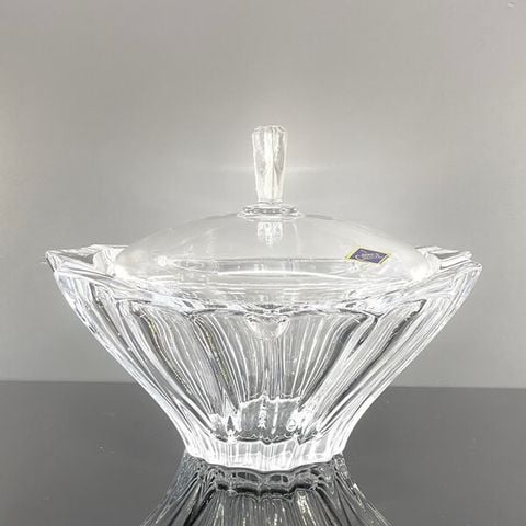 Thố pha lê Bohemia Groo có nắp TA036-22cm