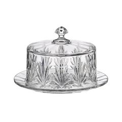 Khay pha lê Bohemia có nắp - Cakes TA047-23cm
