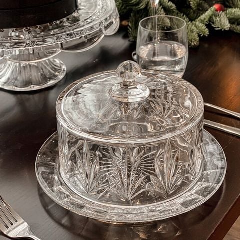 Khay pha lê Bohemia có nắp - Cakes TA047-23cm