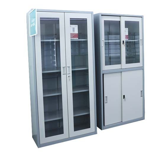  Tủ hồ sơ văn phòng kết cấu 2 cửa kính trưng bày 