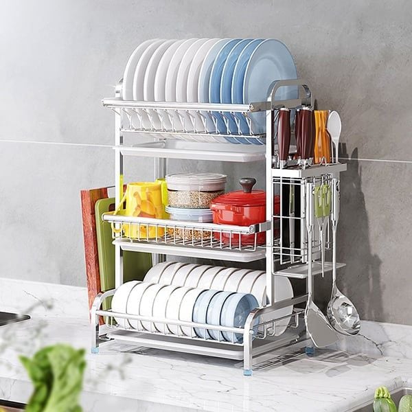  Kệ chén inox cao cấp 3 tầng 